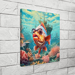 Холст квадратный Рыбка в озере, цвет: 3D-принт — фото 2