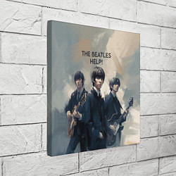 Холст квадратный The Beatles - Help, цвет: 3D-принт — фото 2