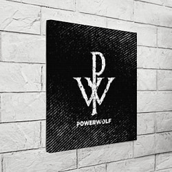 Холст квадратный Powerwolf с потертостями на темном фоне, цвет: 3D-принт — фото 2