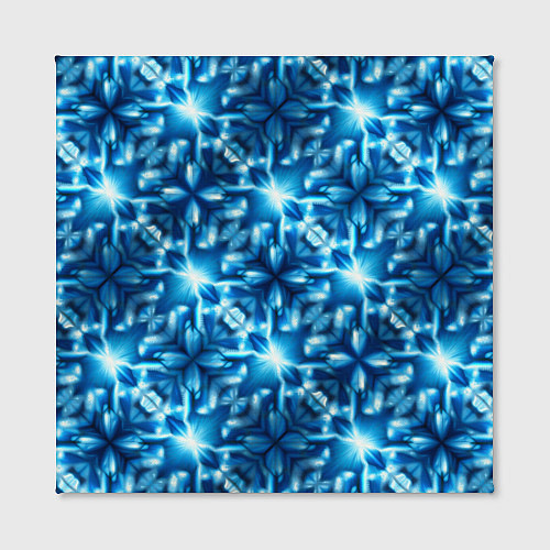 Картина квадратная Светящиеся голубые цветы / 3D-принт – фото 2