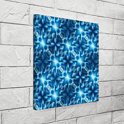 Холст квадратный Светящиеся голубые цветы, цвет: 3D-принт — фото 2