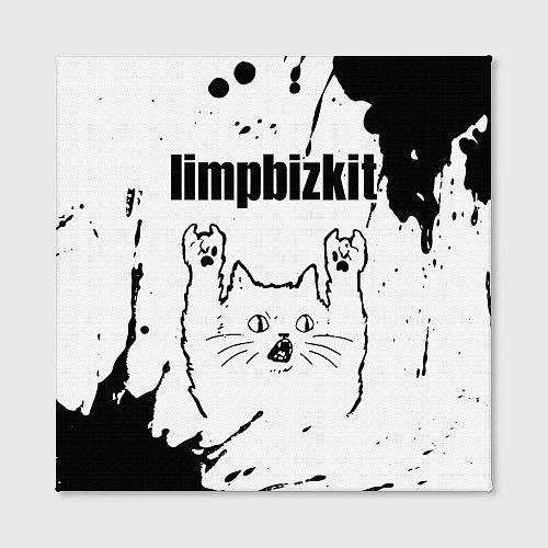 Картина квадратная Limp Bizkit рок кот на светлом фоне / 3D-принт – фото 2