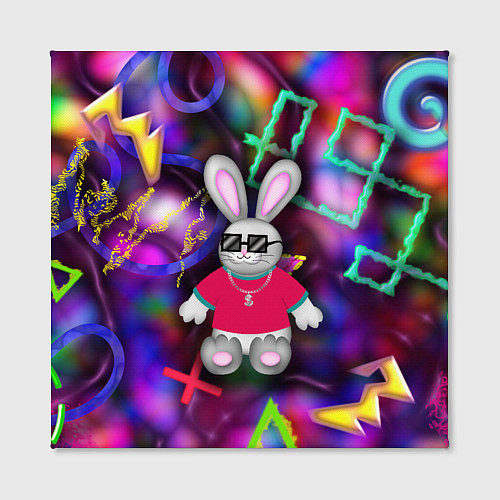 Картина квадратная Кролик в футболке / 3D-принт – фото 2