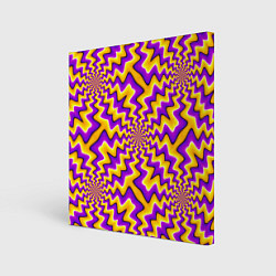 Холст квадратный Желто-фиолетовая иллюзия вращения, цвет: 3D-принт