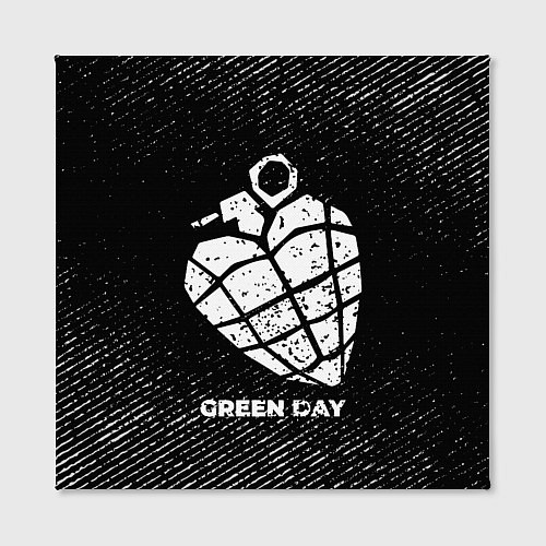 Картина квадратная Green Day с потертостями на темном фоне / 3D-принт – фото 2