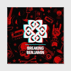 Холст квадратный Breaking Benjamin rock glitch, цвет: 3D-принт — фото 2