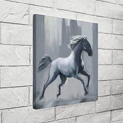 Холст квадратный Белый конь под дождем, цвет: 3D-принт — фото 2