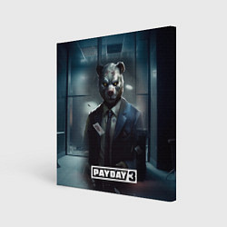 Холст квадратный Payday 3 bear, цвет: 3D-принт