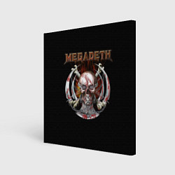 Холст квадратный Megadeth - боевой череп, цвет: 3D-принт