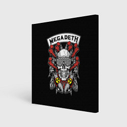 Холст квадратный Megadeth - ядерный череп, цвет: 3D-принт