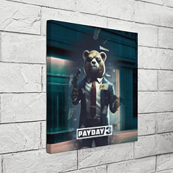 Холст квадратный Payday 3 bear, цвет: 3D-принт — фото 2