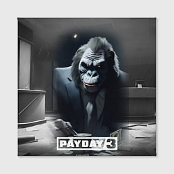 Холст квадратный Payday 3 big gorilla, цвет: 3D-принт — фото 2
