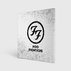 Холст квадратный Foo Fighters с потертостями на светлом фоне, цвет: 3D-принт