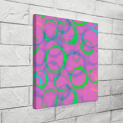 Холст квадратный Тай дай розовый с зеленым, цвет: 3D-принт — фото 2