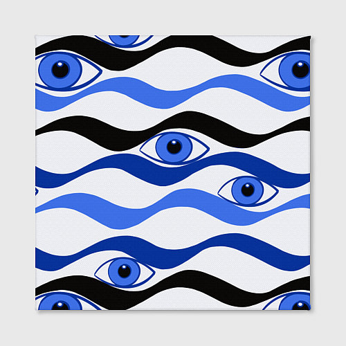 Картина квадратная Глазки плывущие в голубых волнах / 3D-принт – фото 2
