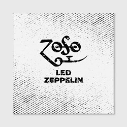 Холст квадратный Led Zeppelin с потертостями на светлом фоне, цвет: 3D-принт — фото 2