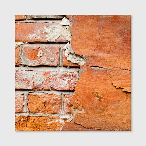 Картина квадратная Кирпичная стена под штукатуркой / 3D-принт – фото 2