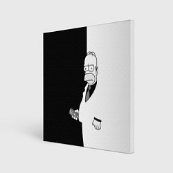Холст квадратный Homer Simpson - black and white, цвет: 3D-принт
