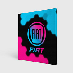 Холст квадратный Fiat - neon gradient, цвет: 3D-принт