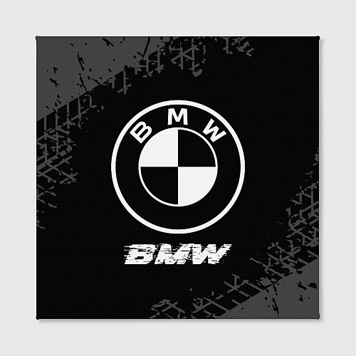 Картина квадратная BMW speed на темном фоне со следами шин / 3D-принт – фото 2