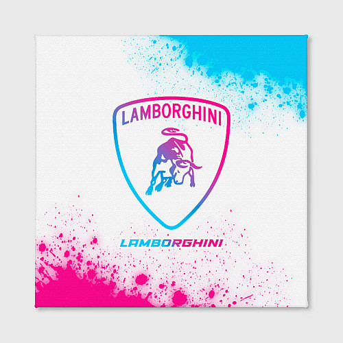 Картина квадратная Lamborghini neon gradient style / 3D-принт – фото 2