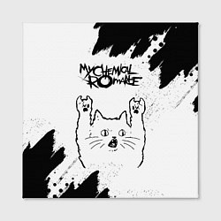 Холст квадратный My Chemical Romance рок кот на светлом фоне, цвет: 3D-принт — фото 2