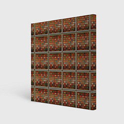 Холст квадратный Разноцветные мозаичные кубы, цвет: 3D-принт