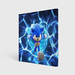 Холст квадратный Sonic electric waves, цвет: 3D-принт