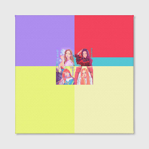 Картина квадратная Блек Пинк - разноцветный / 3D-принт – фото 2