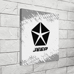 Холст квадратный Jeep speed на светлом фоне со следами шин, цвет: 3D-принт — фото 2