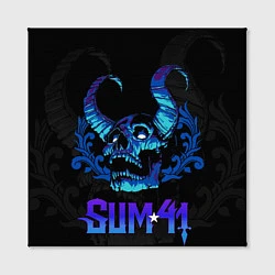 Холст квадратный Sum41 horns skull, цвет: 3D-принт — фото 2