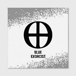 Холст квадратный Blue Exorcist glitch на светлом фоне, цвет: 3D-принт — фото 2