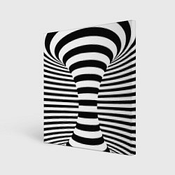 Холст квадратный Черно-белая иллюзия, цвет: 3D-принт