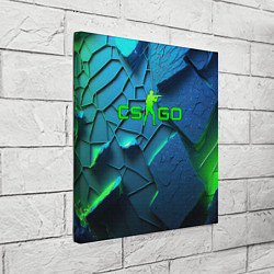 Холст квадратный CS GO blue green style, цвет: 3D-принт — фото 2