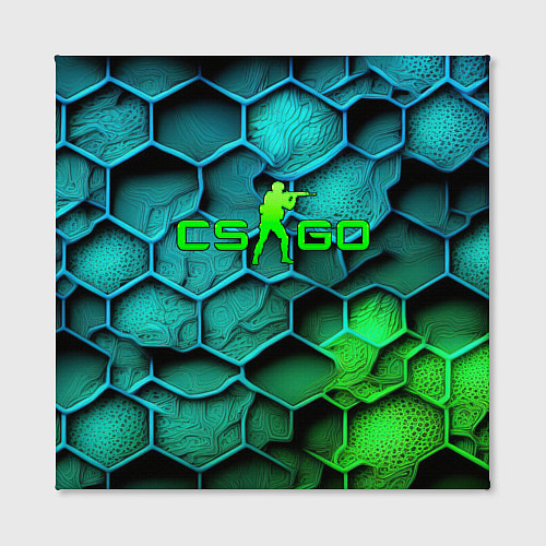 Картина квадратная CS GO green blue / 3D-принт – фото 2