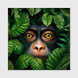 Холст квадратный Черная обезьянка, цвет: 3D-принт — фото 2