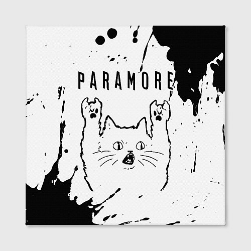 Картина квадратная Paramore рок кот на светлом фоне / 3D-принт – фото 2