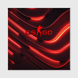 Холст квадратный CS GO red neon, цвет: 3D-принт — фото 2