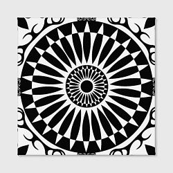 Холст квадратный Черно белый узор с радиусами, цвет: 3D-принт — фото 2