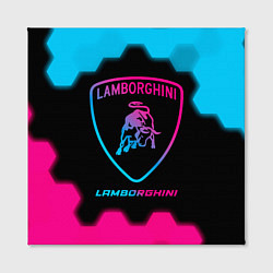Холст квадратный Lamborghini - neon gradient, цвет: 3D-принт — фото 2