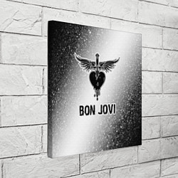 Холст квадратный Bon Jovi glitch на светлом фоне, цвет: 3D-принт — фото 2