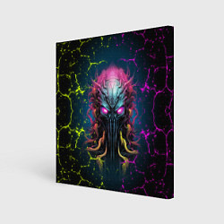 Холст квадратный Alien - neon style, цвет: 3D-принт