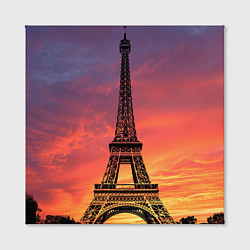 Холст квадратный Эйфелева башня - закат, цвет: 3D-принт — фото 2
