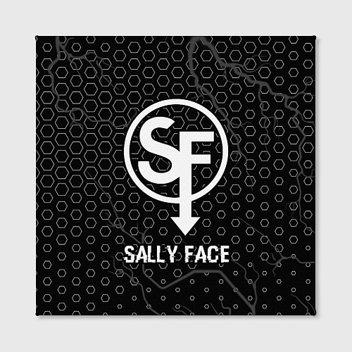 Картина квадратная Sally Face glitch на темном фоне / 3D-принт – фото 2