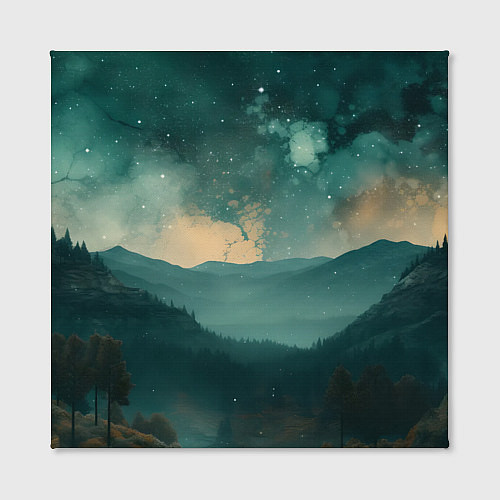 Картина квадратная Космическая ночь в горах / 3D-принт – фото 2