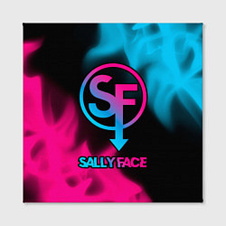 Холст квадратный Sally Face - neon gradient, цвет: 3D-принт — фото 2
