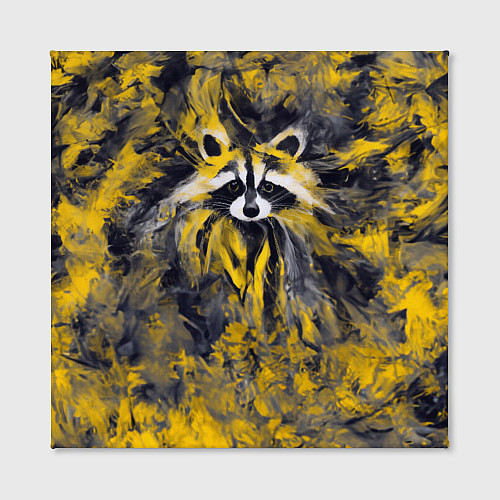 Картина квадратная Абстрактный желтый енот в стиле арт / 3D-принт – фото 2