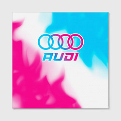 Холст квадратный Audi neon gradient style, цвет: 3D-принт — фото 2