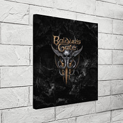 Холст квадратный Baldurs Gate 3 dark logo, цвет: 3D-принт — фото 2
