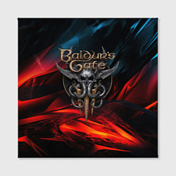 Холст квадратный Baldurs Gate 3 logo, цвет: 3D-принт — фото 2